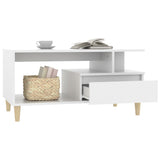 NNEVL Coffee Table White 90x49x45 cm Engineered Wood