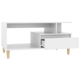 NNEVL Coffee Table White 90x49x45 cm Engineered Wood