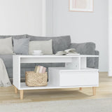 NNEVL Coffee Table White 90x49x45 cm Engineered Wood
