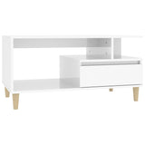 NNEVL Coffee Table High Gloss White 90x49x45 cm Engineered Wood