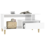 NNEVL Coffee Table High Gloss White 90x49x45 cm Engineered Wood