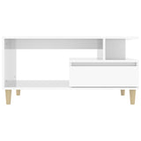 NNEVL Coffee Table High Gloss White 90x49x45 cm Engineered Wood