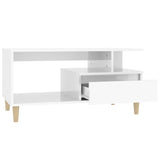 NNEVL Coffee Table High Gloss White 90x49x45 cm Engineered Wood