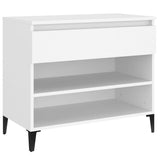 NNEVL Shoe Cabinet White 70x36x60 cm Engineered Wood