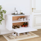 NNEVL Wall-mounted Shoe Cabinet White 70x35x38 cm Engineered Wood
