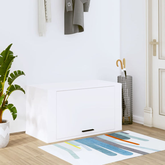 NNEVL Wall-mounted Shoe Cabinet White 70x35x38 cm Engineered Wood
