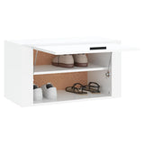 NNEVL Wall-mounted Shoe Cabinet High Gloss White 70x35x38 cm Engineered Wood