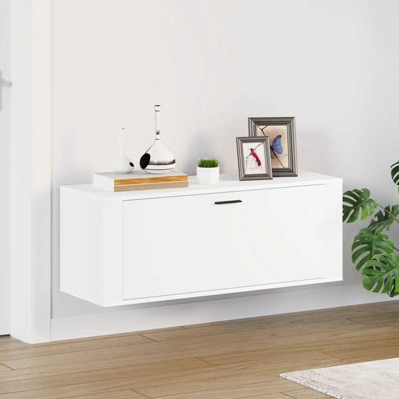 NNEVL Wall Shoe Cabinet White 100x35x38 cm Engineered Wood