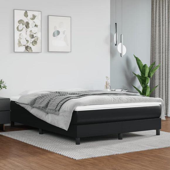 NNEVL Bed Frame without Mattress Black Queen Faux Leather