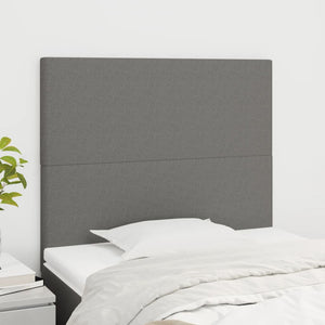 NNEVL Headboards 2 pcs Dark Grey 100 cm Fabric