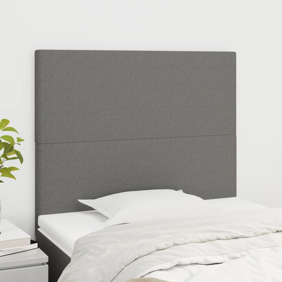NNEVL Headboards 2 pcs Dark Grey 100 cm Fabric