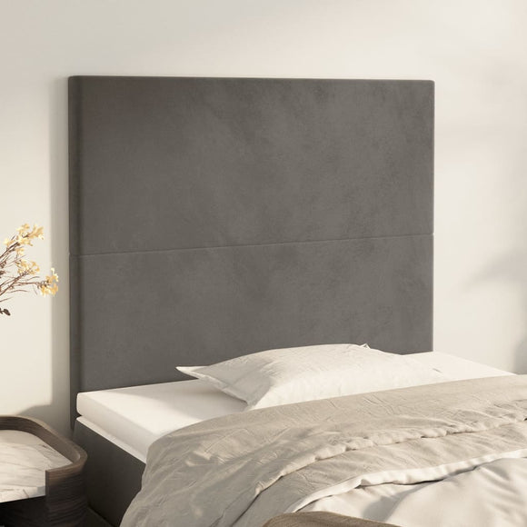 NNEVL Headboards 2 pcs Dark Grey 100 cm Velvet