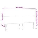 NNEVL Headboards 4 pcs Dark Grey 80 cm Velvet