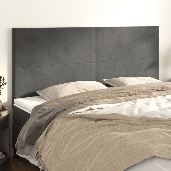 NNEVL Headboards 4 pcs Dark Grey 100 cm Velvet