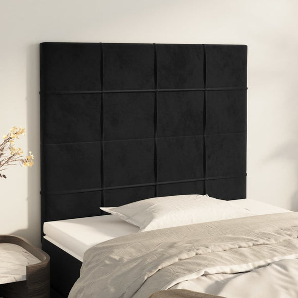 NNEVL Headboards 2 pcs Black 80 cm Velvet