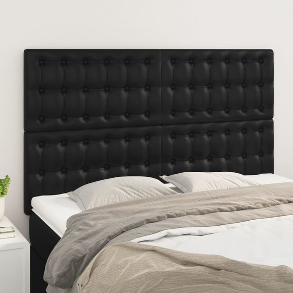 NNEVL Headboards 4 pcs Black 72x5x78/88 cm Faux Leather