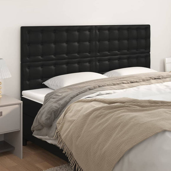 NNEVL Headboards 4 pcs Black 80 cm Faux Leather