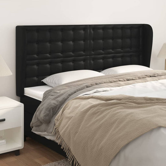 NNEVL Headboard with Ears Black 163 cm Faux Leather