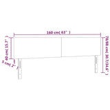NNEVL LED Headboard Dark Grey 160 cm Velvet
