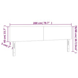 NNEVL LED Headboard Dark Grey 200 cm Velvet