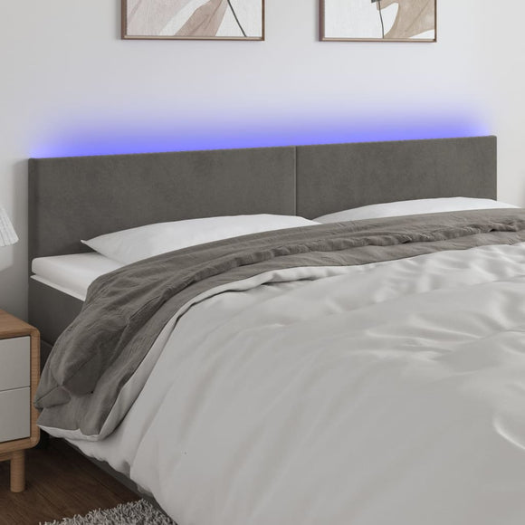 NNEVL LED Headboard Dark Grey 200 cm Velvet