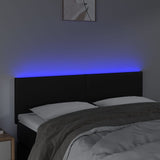 NNEVL LED Headboard Black 144 cm Faux Leather