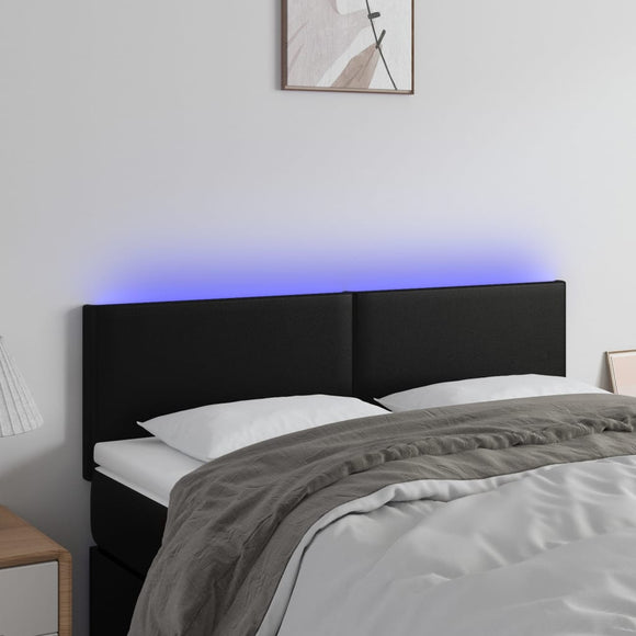 NNEVL LED Headboard Black 144 cm Faux Leather