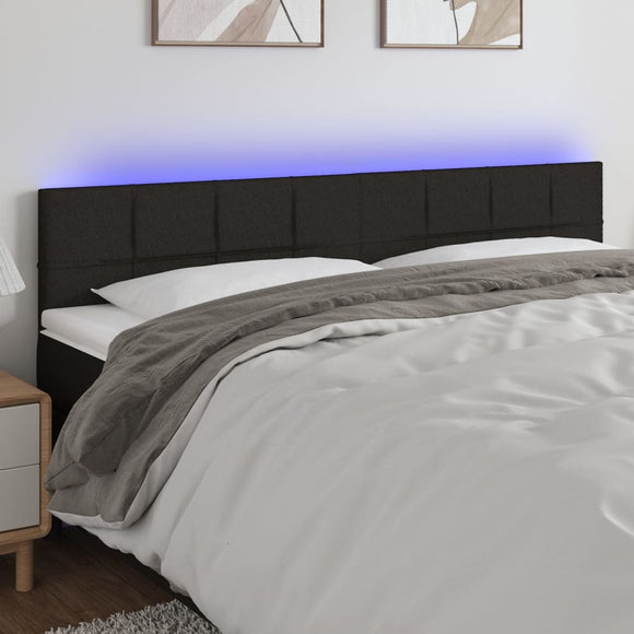 NNEVL LED Headboard Black 160x5x78/88 cm Fabric