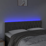 NNEVL LED Headboard Dark Grey 160x7x78/88 cm Velvet