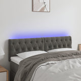 NNEVL LED Headboard Dark Grey 160x7x78/88 cm Velvet