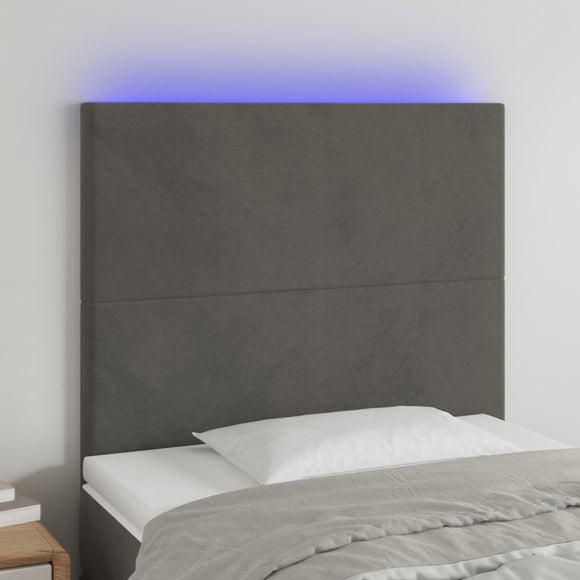 NNEVL LED Headboard Dark Grey 100 cm Velvet
