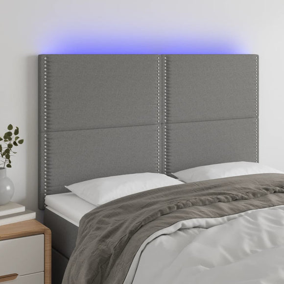 NNEVL LED Headboard Dark Grey 144 cm Fabric
