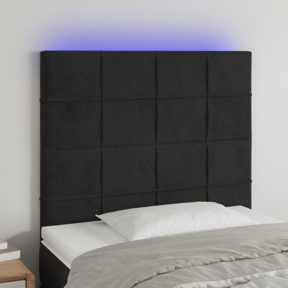 NNEVL LED Headboard Black 80 cm Velvet