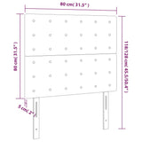 NNEVL LED Headboard Black 80 cm Faux Leather