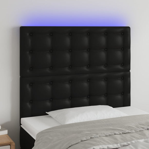 NNEVL LED Headboard Black 80 cm Faux Leather