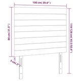 NNEVL LED Headboard Dark Grey 100 cm Fabric