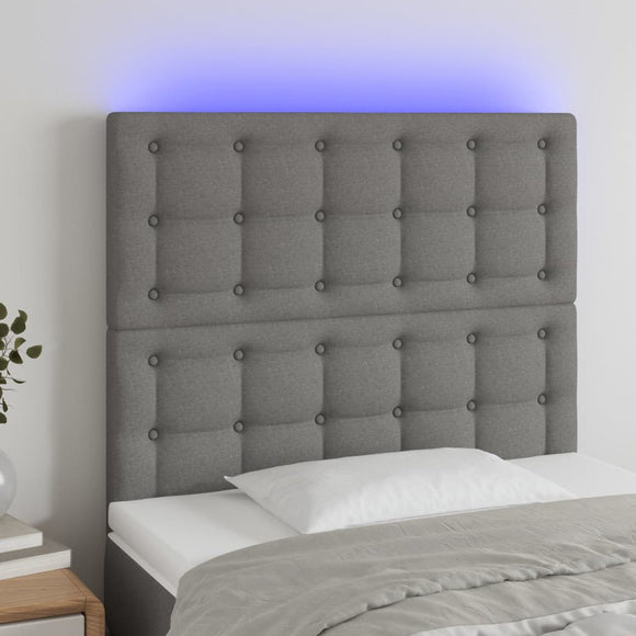NNEVL LED Headboard Dark Grey 80 cm Fabric