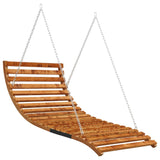 NNEVL Swing Bed with Canopy Solid Wood Spruce with Teak Finish
