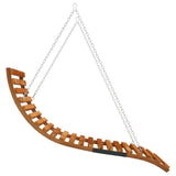 NNEVL Swing Bed with Canopy Solid Wood Spruce with Teak Finish