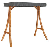 NNEVL Swing Bed with Canopy Solid Wood Spruce with Teak Finish