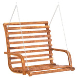 NNEVL Swing Bench with Canopy Solid Wood Spruce with Teak Finish