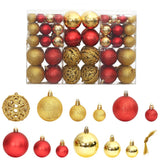 NNEVL Christmas Baubles 100 pcs Gold and Wine Red 3 / 4 / 6 cm