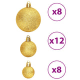 NNEVL Christmas Baubles 100 pcs Gold and Wine Red 3 / 4 / 6 cm