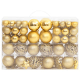 NNEVL 111 Piece Christmas Bauble Set Gold Polystyrene