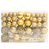 NNEVL 111 Piece Christmas Bauble Set Gold Polystyrene