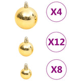 NNEVL 111 Piece Christmas Bauble Set Gold Polystyrene
