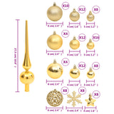 NNEVL 111 Piece Christmas Bauble Set Gold Polystyrene