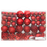 NNEVL 111 Piece Christmas Bauble Set Red Polystyrene