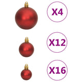 NNEVL 111 Piece Christmas Bauble Set Red Polystyrene