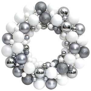 NNEVL Christmas Wreath White and Grey 45 cm Polystyrene